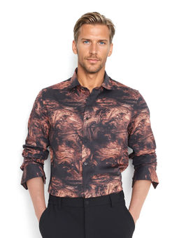 Rare Rabbit - Men Black Abstract Casual Shirt