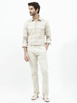 Rare Rabbit - Men Beige Checks Casual Shirt
