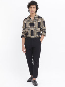 Rare Rabbit - Men Brown Abstract Casual Shirt