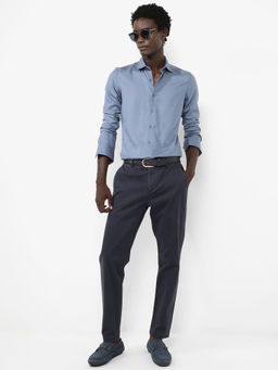 Rare Rabbit - Men Blue Solid Casual Shirt