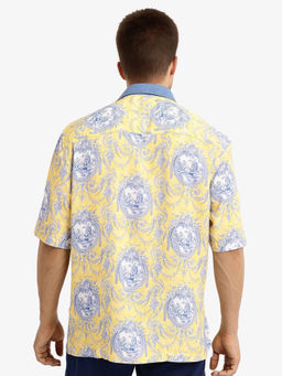 Rare Rabbit - Men Yellow Printed Casual Shirt