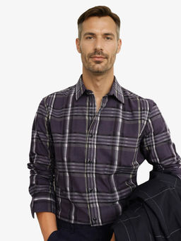 Rare Rabbit - Men Navy Blue Checks Casual Shirt