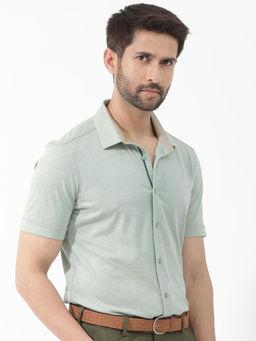Rare Rabbit - Men Green Solid Casual Shirt