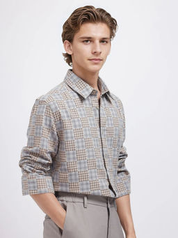 Rare Rabbit - Men Blue Checks Casual Shirt