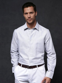 Rare Rabbit - Men Grey Solid Casual Shirt