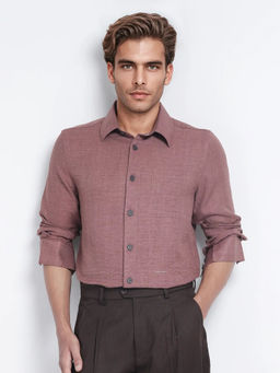 Rare Rabbit - Men Peach Solid Casual Shirt