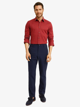 Rare Rabbit - Men Rust Solid Casual Shirt