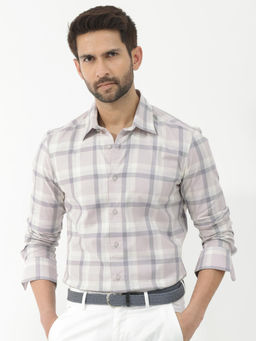 Rare Rabbit - Men Purple Checks Casual Shirt