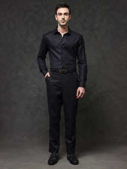 Rare Rabbit - Men Black Solid Casual Shirt