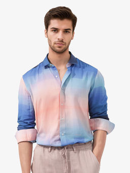 Rare Rabbit - Men Multi-Color Ombre Casual Shirt