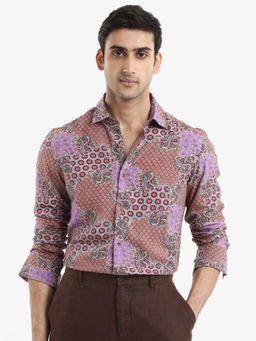 Rare Rabbit - Men Purple Printed Casual Shirt