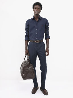 Rare Rabbit - Men Navy Blue Solid Casual Shirt