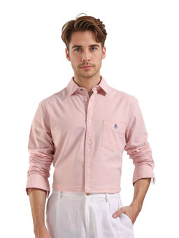 Rare Rabbit - Men Peach Solid Casual Shirt