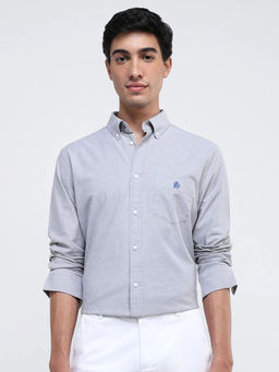 Rare Rabbit - Men Grey Solid Casual Shirt