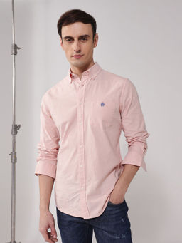 Rare Rabbit - Men Coral Solid Casual Shirt