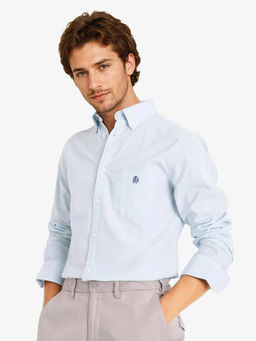 Rare Rabbit - Men Turquoise Solid Casual Shirt