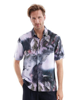 Rare Rabbit - Men Multi-Color Abstract Casual Shirt