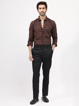 Rare Rabbit - Men Brown Printed Casual Shirt