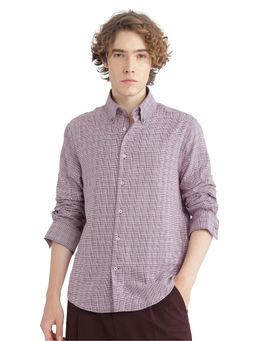 Rare Rabbit - Men Purple Checks Casual Shirt