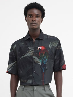 Rare Rabbit - Men Green Printed Casual Shirt