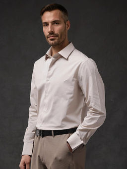 Rare Rabbit - Men Beige Solid Casual Shirt