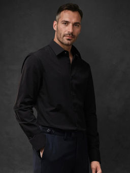 Rare Rabbit - Men Black Solid Casual Shirt