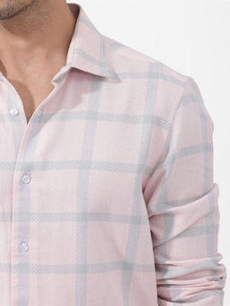 Rare Rabbit - Men Pink Checks Casual Shirt