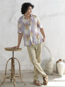 Rare Rabbit - Men Purple Floral Casual Shirt