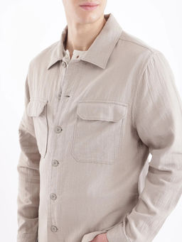 Rare Rabbit - Men Beige Solid Casual Shirt