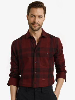 Rare Rabbit - Men Red Checks Casual Shirt