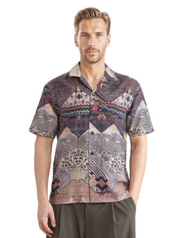 Rare Rabbit - Men Multi-Color Abstract Casual Shirt