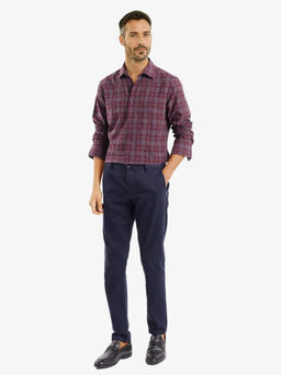 Rare Rabbit - Men Maroon Checks Casual Shirt