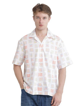Rare Rabbit - Men White Printed Casual Shirt