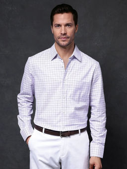 Rare Rabbit - Men Purple Checks Casual Shirt