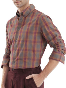 Rare Rabbit - Men Multi-Color Checks Casual Shirt