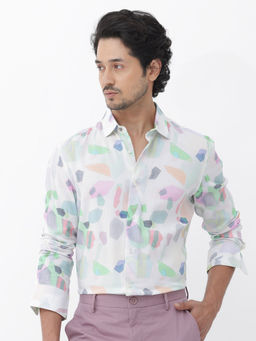 Rare Rabbit - Men Multi-Color Abstract Casual Shirt