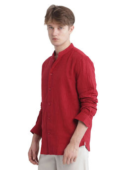 Rare Rabbit - Men Red Solid Casual Shirt