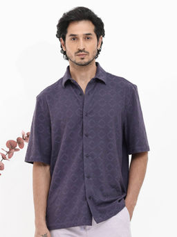 Rare Rabbit - Men Purple Printed Casual Shirt