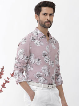 Rare Rabbit - Men Purple Floral Casual Shirt