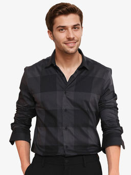 Rare Rabbit - Men Black Checks Casual Shirt