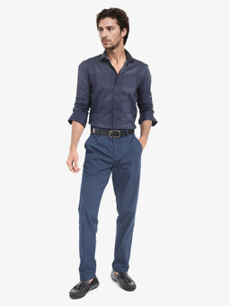 Rare Rabbit - Men Navy Blue Checks Casual Shirt