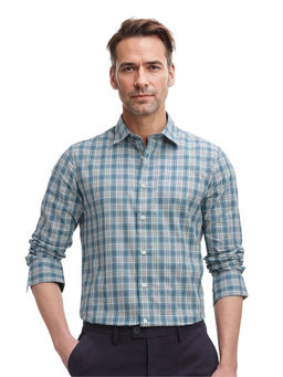 Rare Rabbit - Men Blue Checks Casual Shirt