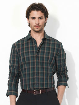 Rare Rabbit - Men Green Checks Casual Shirt