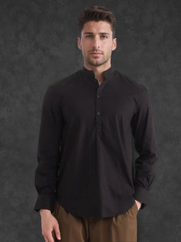 Rare Rabbit - Men Black Solid Casual Shirt