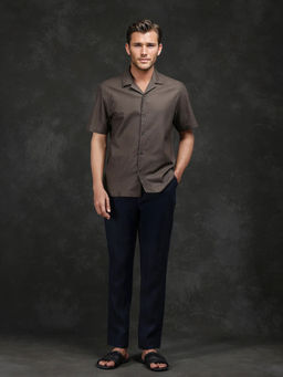 Rare Rabbit - Men Brown Solid Casual Shirt