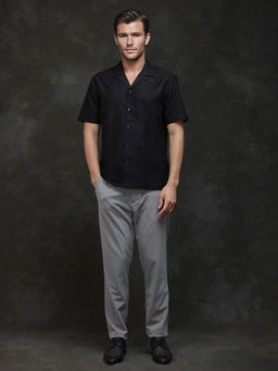 Rare Rabbit - Men Black Solid Casual Shirt