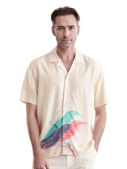 Rare Rabbit - Men Yellow Printed Casual Shirt