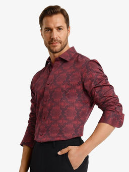 Rare Rabbit - Men Maroon Printed Casual Shirt