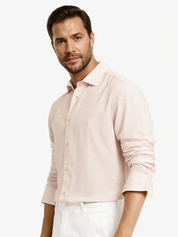 Rare Rabbit - Men Peach Solid Casual Shirt