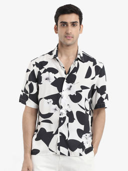 Rare Rabbit - Men White Printed Casual Shirt